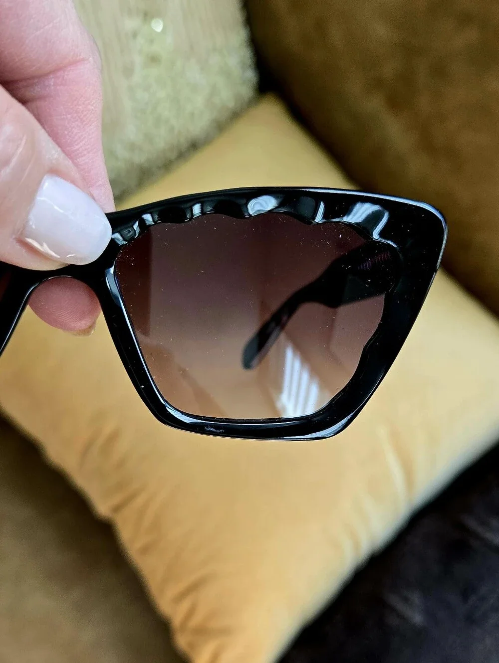 KREWE Black Cat-Eye Sunglasses with Dark Smoke Lenses